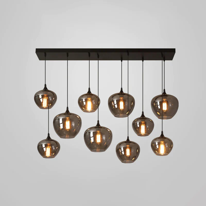 Modern Smoke Gray Glass Lamp Designer Chandelier for Cafe/Kitchen Island/Dining Room Style B-MEET LIGHTING