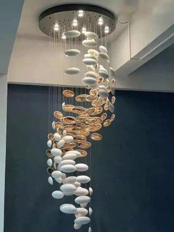 Modern Artistic Unique Golden Dragon Egg Chandelier for Staircase/ Sales Center/ Hotel-MEET LIGHTING