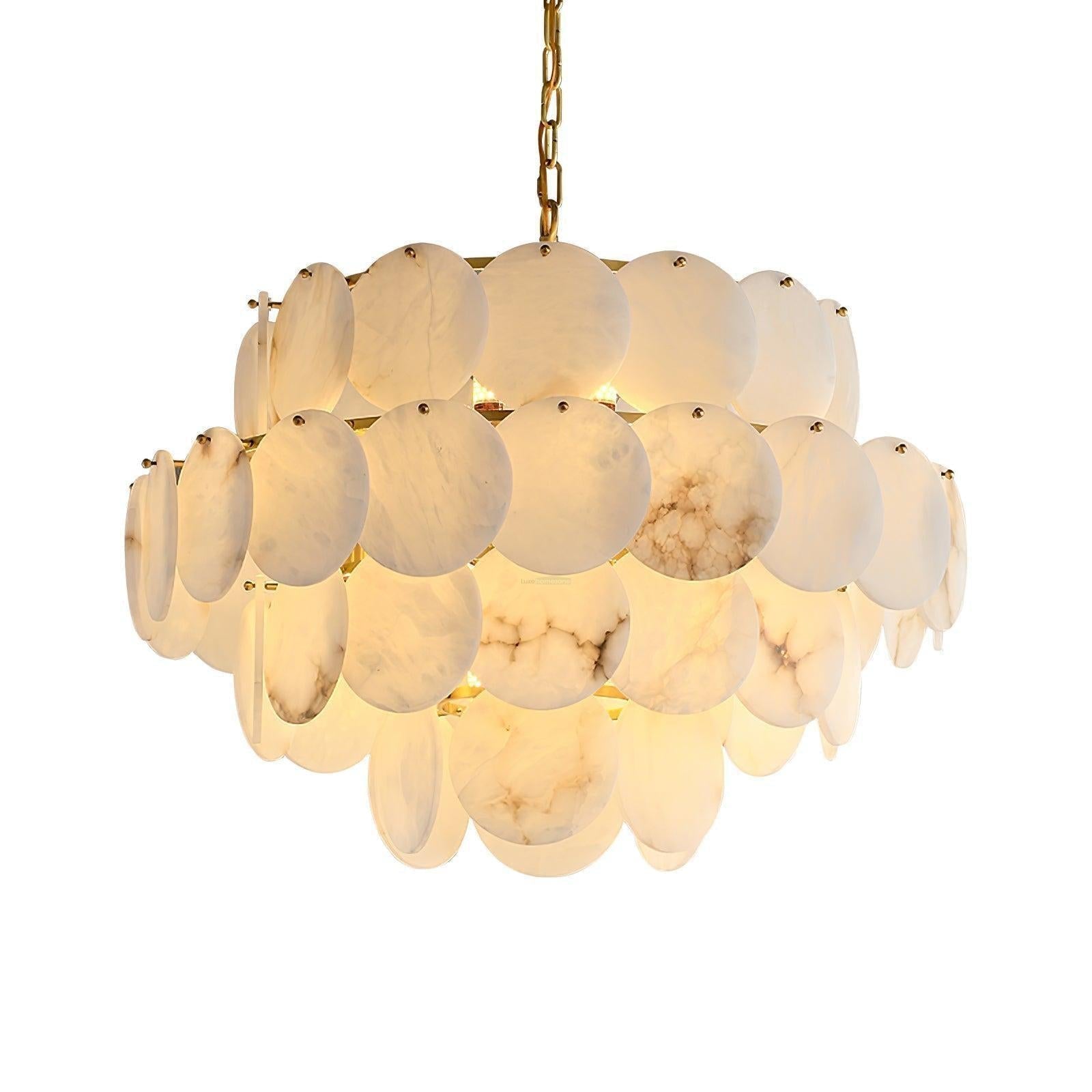 Alabaster Shell Brass Chandelier with 2/3/4/5/6 layer-MEET LIGHTING