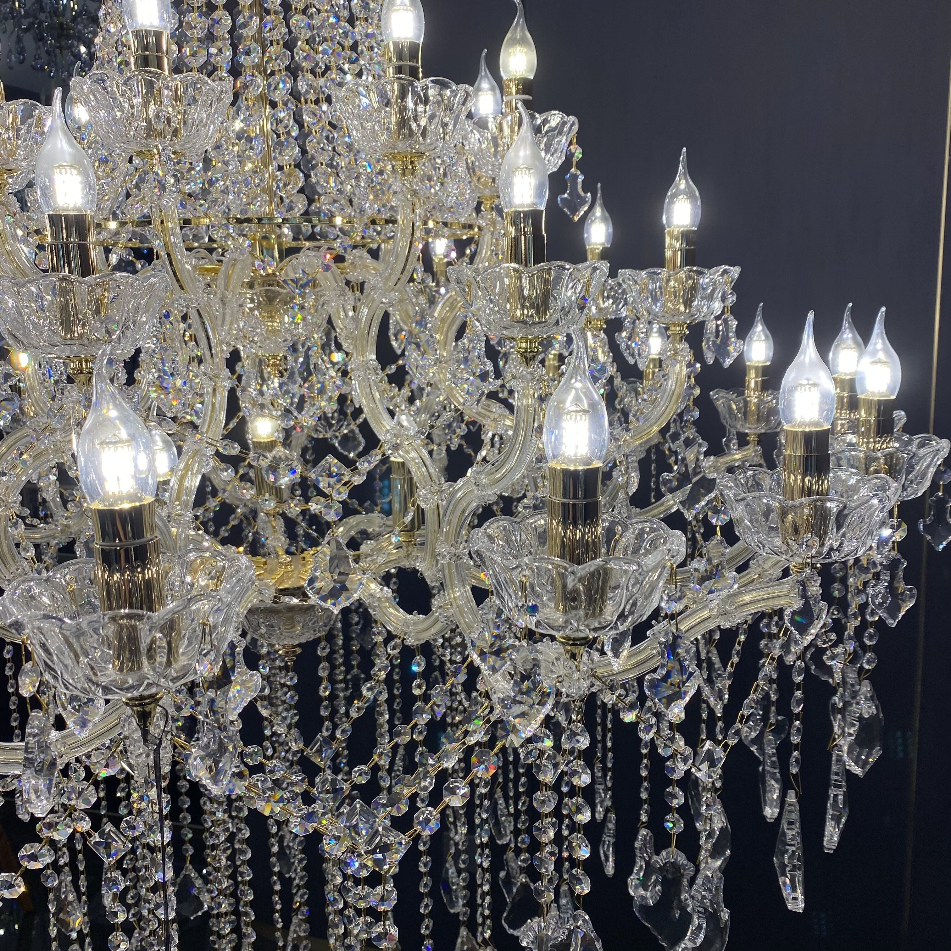 Extra Large French Candle Crystal Chandelier Ceiling Art Branch Foyer/Staircase Light Fixture-MEET LIGHTING
