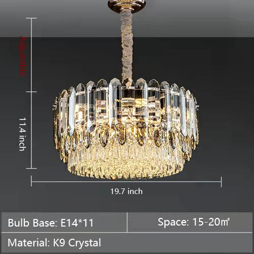 Luxury Smoke Gray K9 Crystal Chandeliers for Dining Room/Living Room-MEET LIGHTING