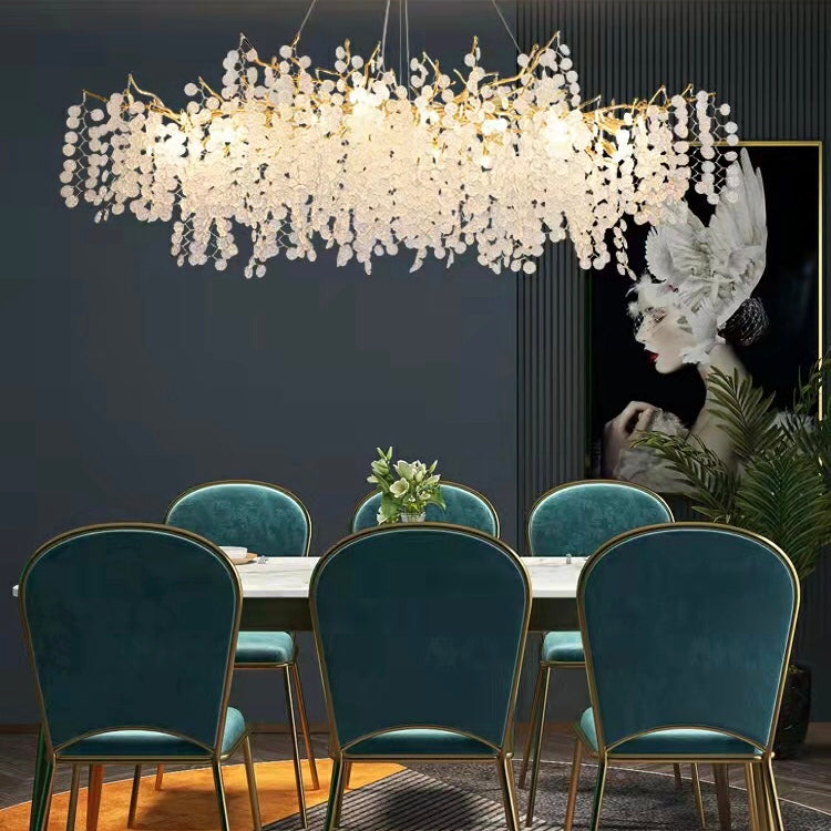 Luxury Branches Crystal Frosted Glass Chandelier Set for Living /Dining Room-MEET LIGHTING