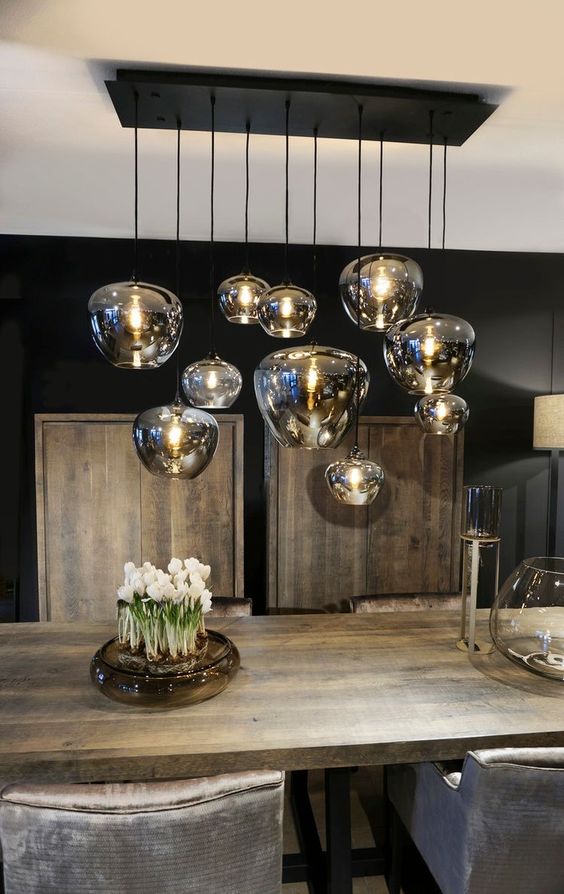 Modern Smoke Gray Glass Lamp Designer Chandelier for Cafe/Kitchen Island/Dining Room Style B-MEET LIGHTING
