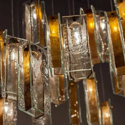 Art Design 1/25/60/84-Light Colorful Rectangle Cluster Glass Tile Pendant/Chandelier-MEET LIGHTING