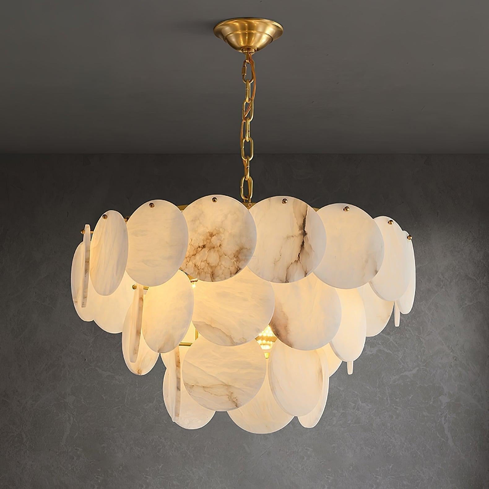 Alabaster Shell Brass Chandelier with 2/3/4/5/6 layer-MEET LIGHTING