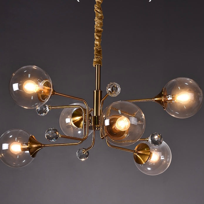 Glass Globes Chandelier|Sputnik Ceiling Fixtures Light|Magic Bean Mid Century Pendant-MEET LIGHTING
