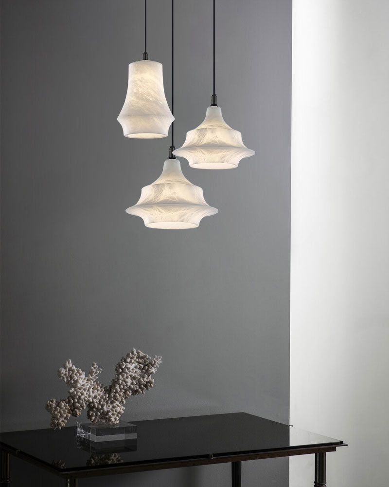 1-light White Alabaster Ceiling Pendant Lamp for dining room, living room, bedroom