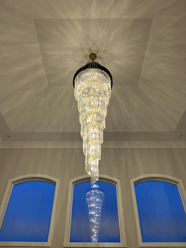 Spiral Crystal Chandelier For Foyer/ Staircase-MEET LIGHTING