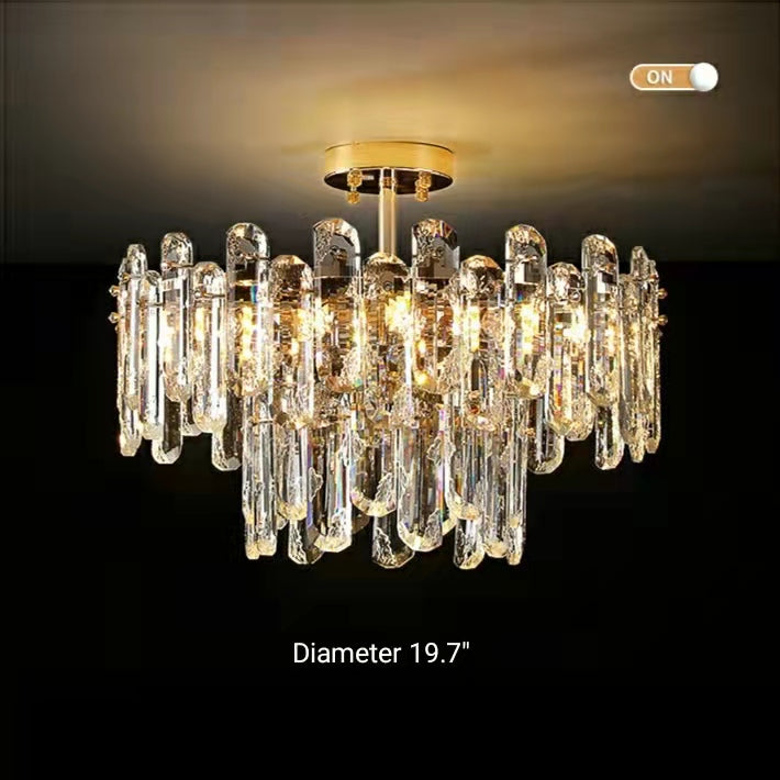 Modern Style Two Layers Crystal Chandelier For Living Room / Round Dining Table-MEET LIGHTING