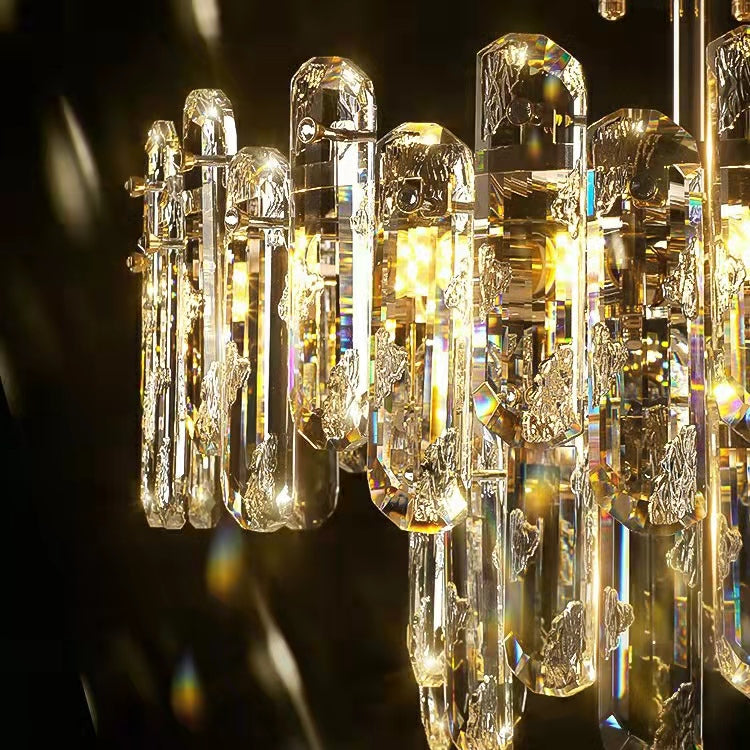Modern Style Two Layers Crystal Chandelier For Living Room / Round Dining Table-MEET LIGHTING