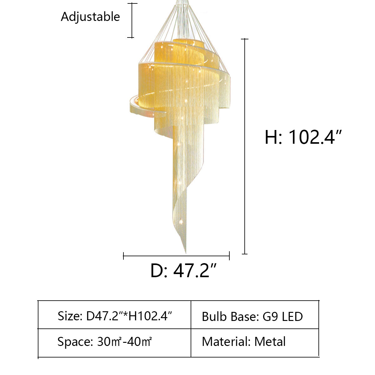 Extra Large Multi-layered Post-Modern Luxury Metal Chains Chandelier for High-ceiling Room-MEET LIGHTING