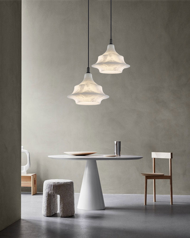 1-light White Alabaster Ceiling Pendant Lamp for dining room, living room, bedroom