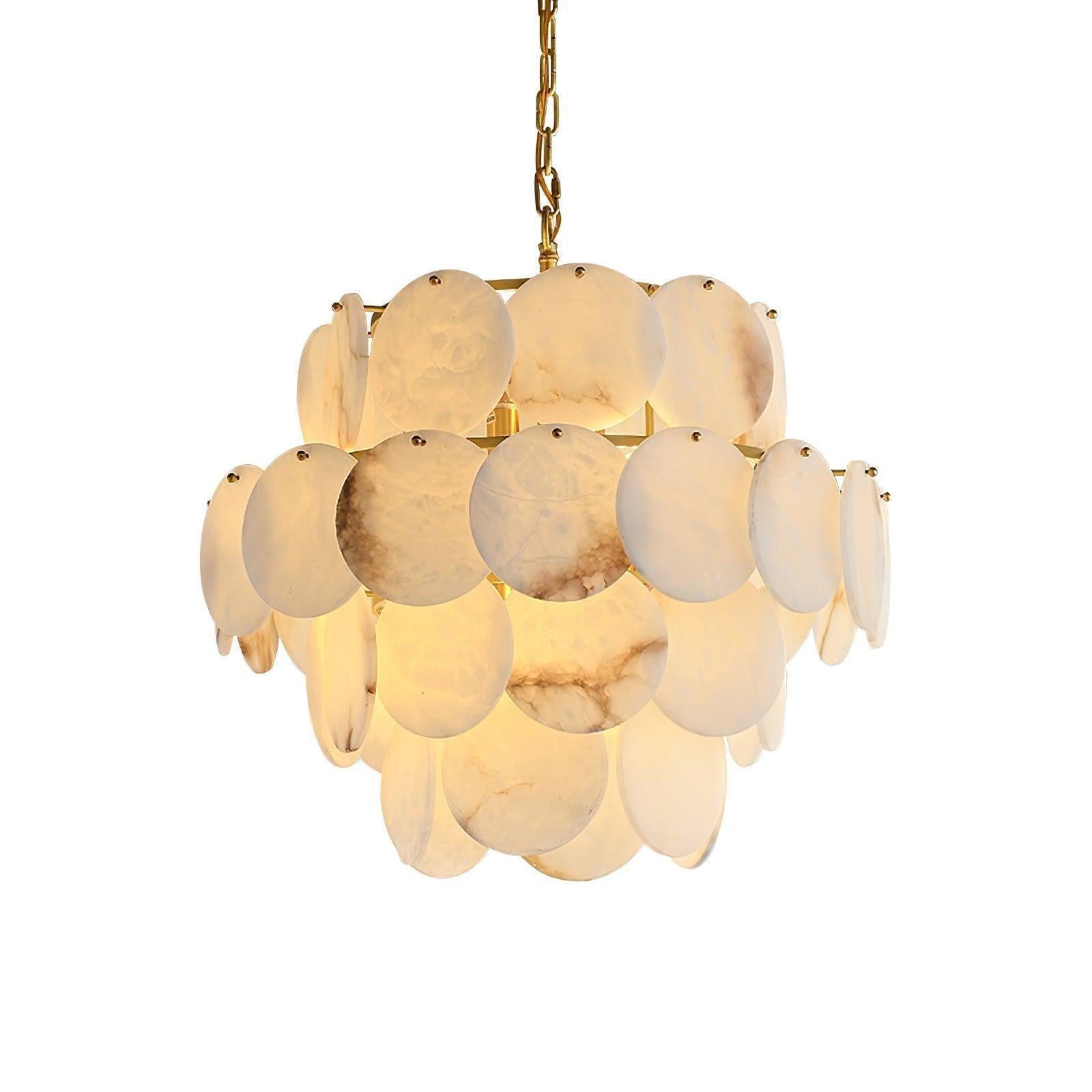 Alabaster Shell Brass Chandelier with 2/3/4/5/6 layer-MEET LIGHTING