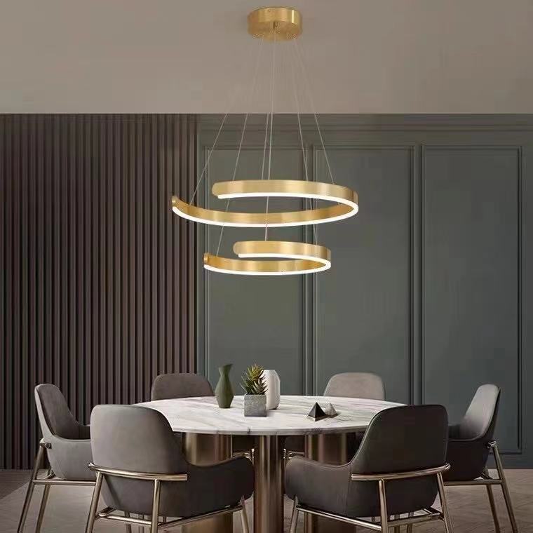 Gold Ring LED Chandelier Light With Wrought Iron Accents For Living Room-MEET LIGHTING