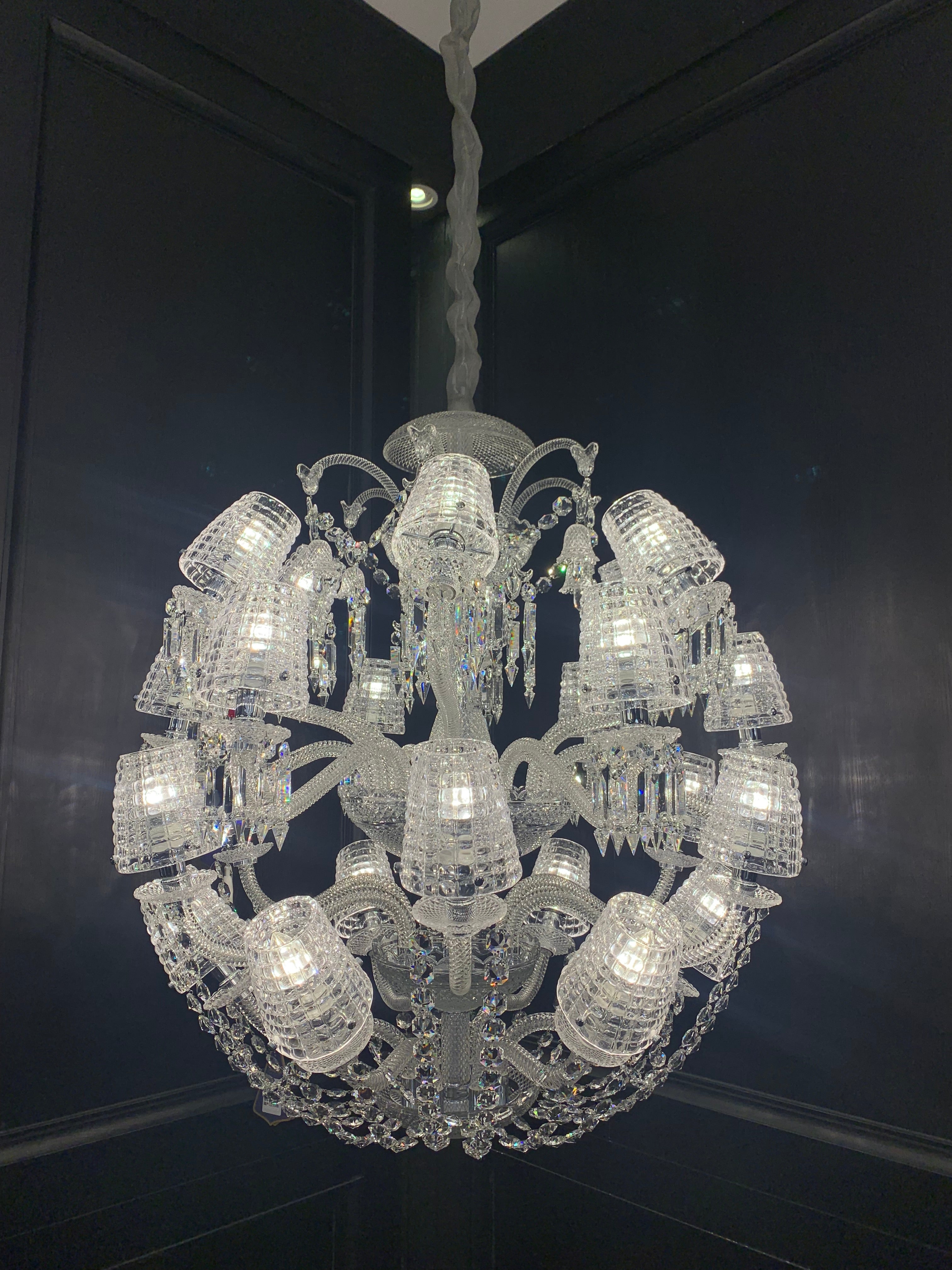 Luxury Globe Crystal Chandelier With Fabric/Crystal Glass Lampshades-MEET LIGHTING