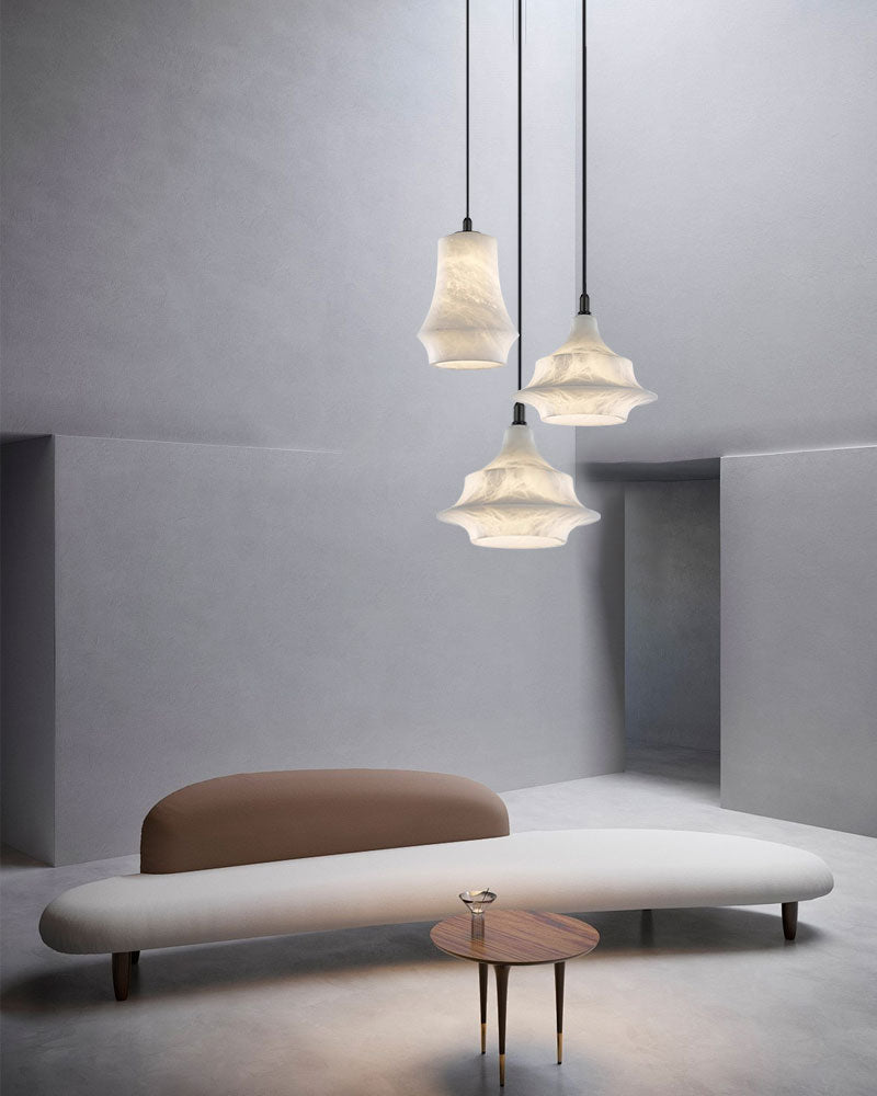 1-light White Alabaster Ceiling Pendant Lamp for dining room, living room, bedroom