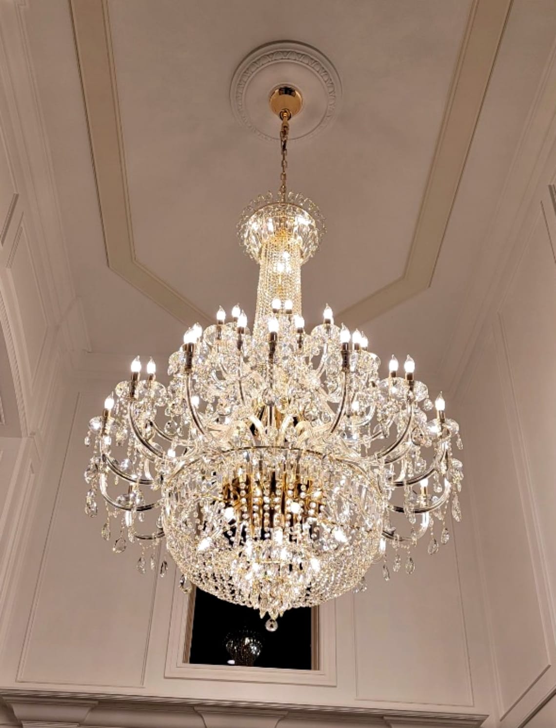 Extra Large European-style Multi-layers Candle Luxury Crystal Chandelier Gold Art Foyer/Staircase Decorative Light Fixture-MEET LIGHTING