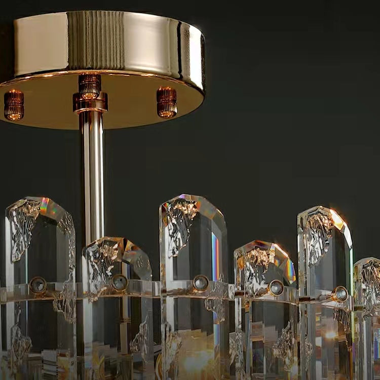 Modern Style Two Layers Crystal Chandelier For Living Room / Round Dining Table-MEET LIGHTING