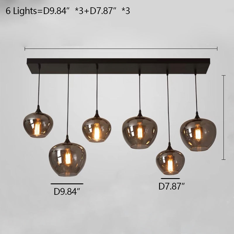 Modern Smoke Gray Glass Lamp Designer Chandelier for Cafe/Kitchen Island/Dining Room Style B-MEET LIGHTING