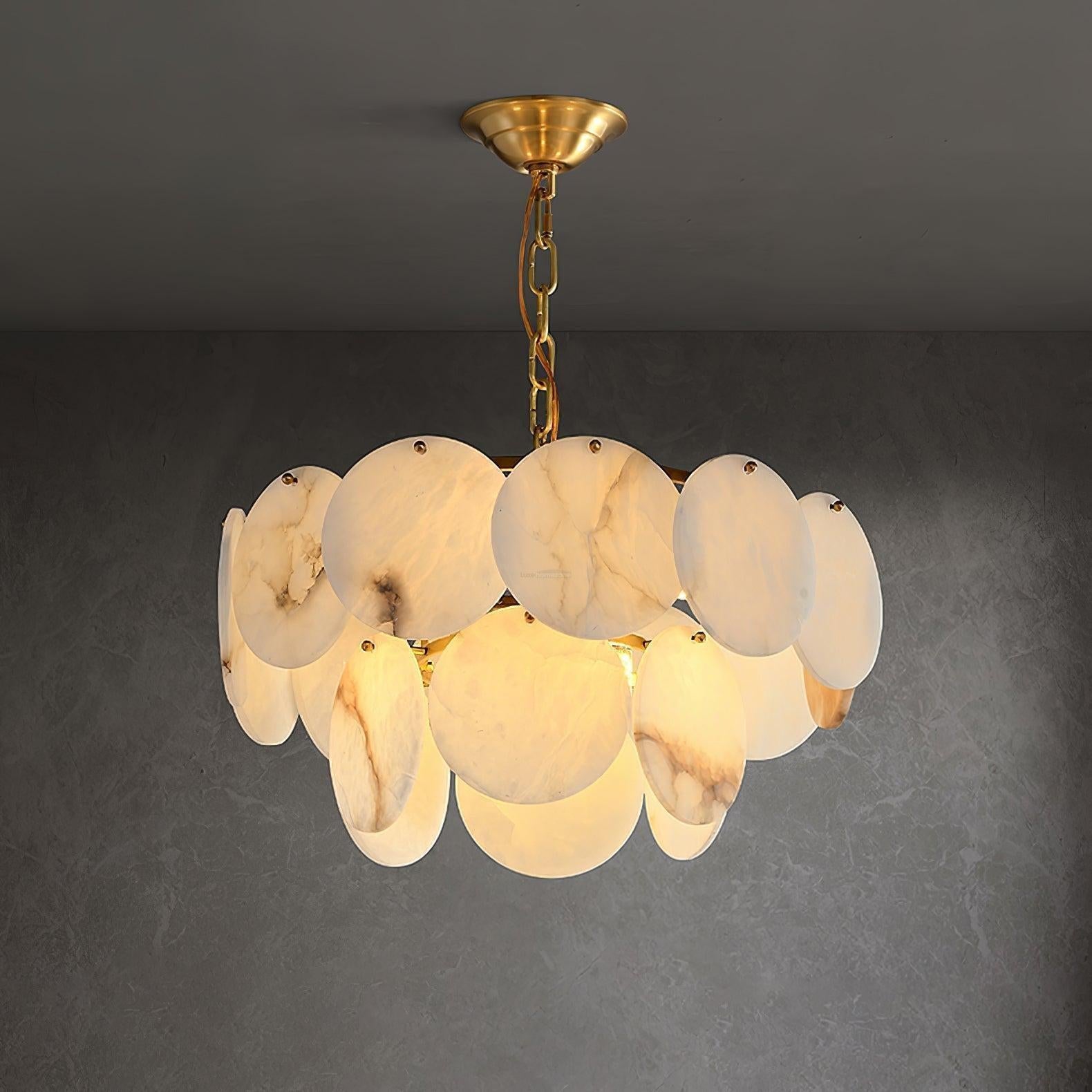 Alabaster Shell Brass Chandelier with 2/3/4/5/6 layer-MEET LIGHTING