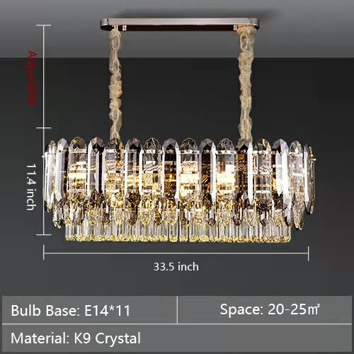 Luxury Smoke Gray K9 Crystal Chandeliers for Dining Room/Living Room-MEET LIGHTING