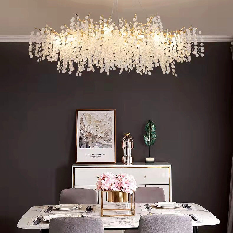 Luxury Branches Crystal Frosted Glass Chandelier Set for Living /Dining Room-MEET LIGHTING