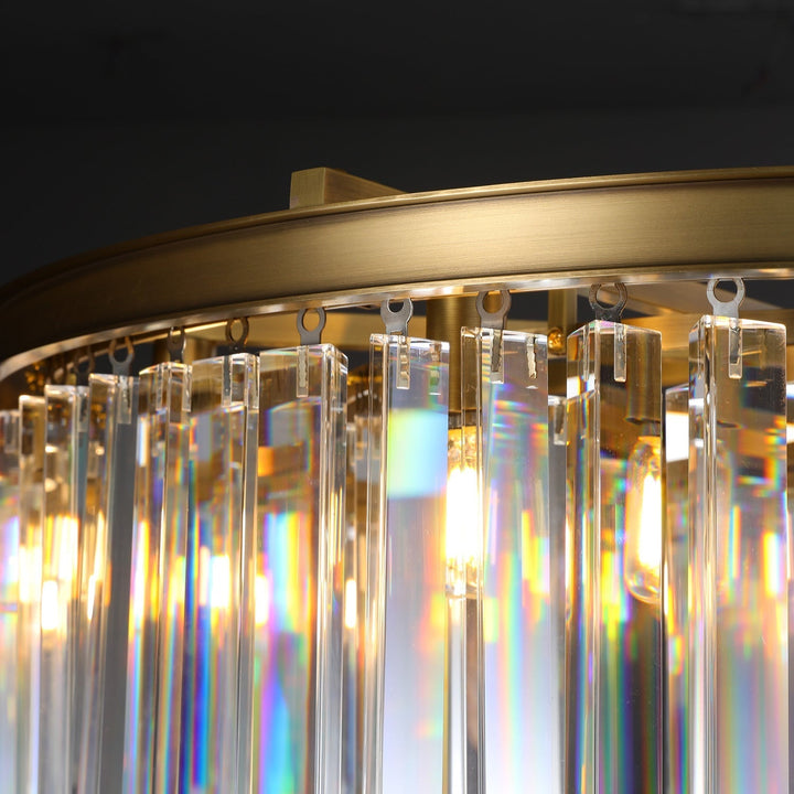 Rhys Round Chandelier 32" ,Crystal Prism
