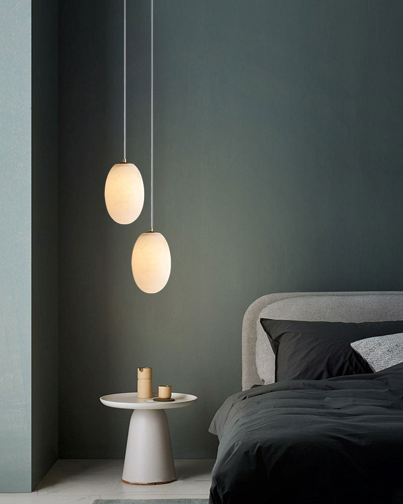1-light White Alabaster Ceiling Pendant Lamp for dining room, living room, bedroom