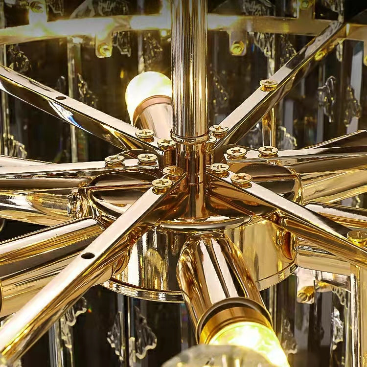 Modern Style Two Layers Crystal Chandelier For Living Room / Round Dining Table-MEET LIGHTING