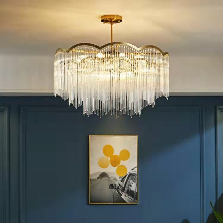 Elegant Lighting Chandelier Linear Crystal Lamp For Living/ Dining Room-MEET LIGHTING
