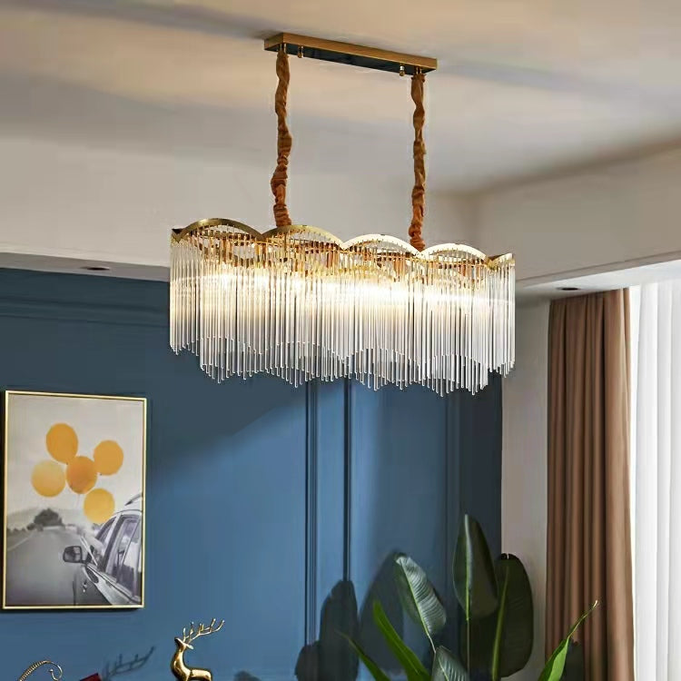 Elegant Lighting Chandelier Linear Crystal Lamp For Living/ Dining Room-MEET LIGHTING