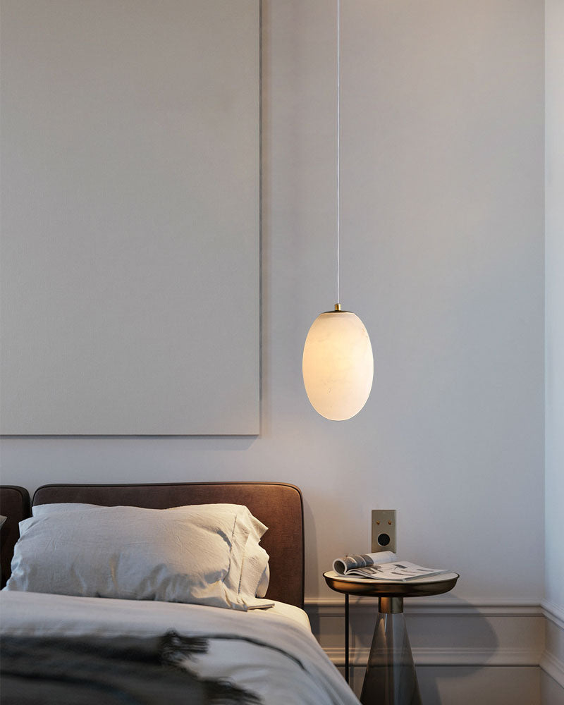 1-light White Alabaster Ceiling Pendant Lamp for dining room, living room, bedroom