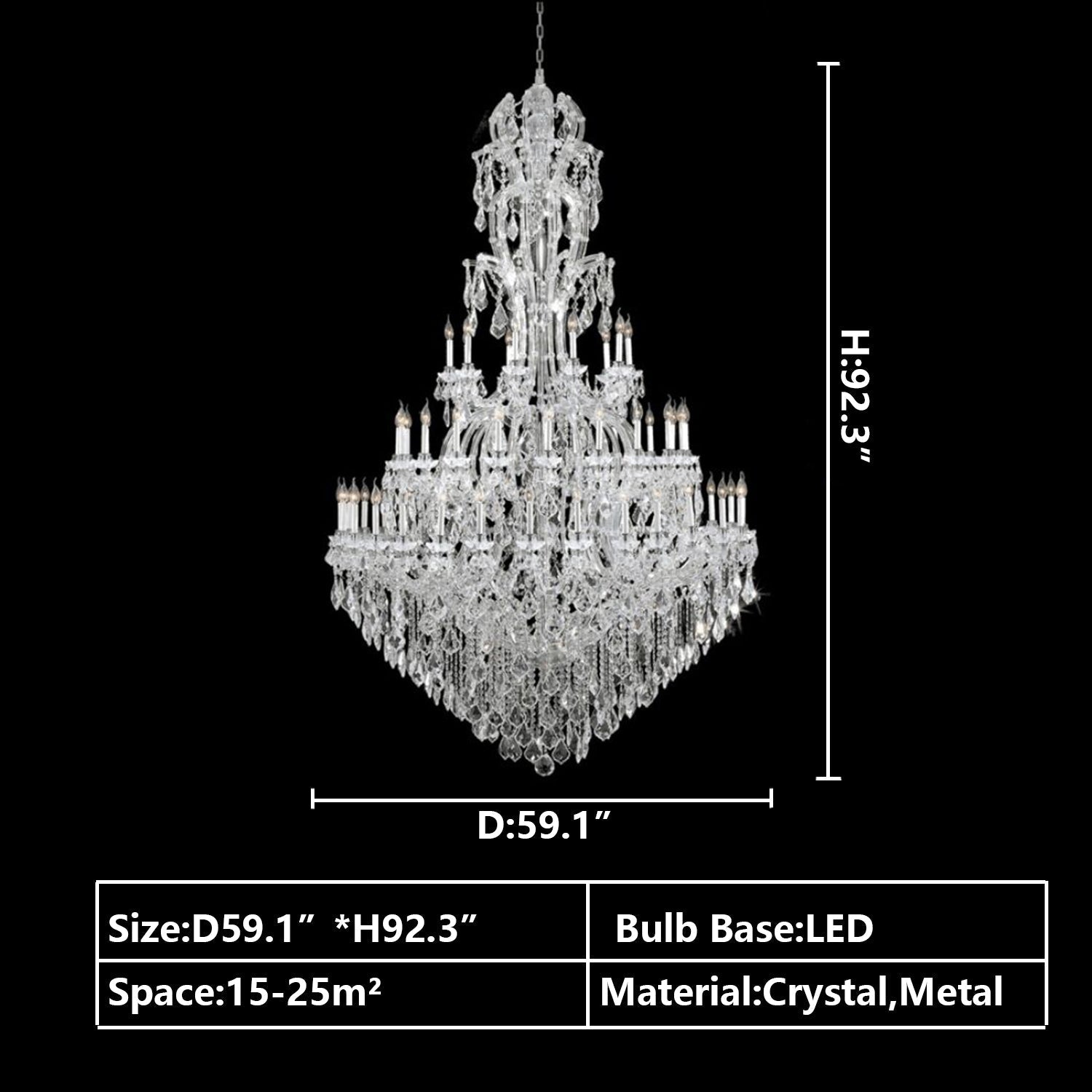 Oversized Luxury Traditional Gold/Chrome Candle Branch Crystal Chandelier for 2-story/Duplex Buildings-MEET LIGHTING