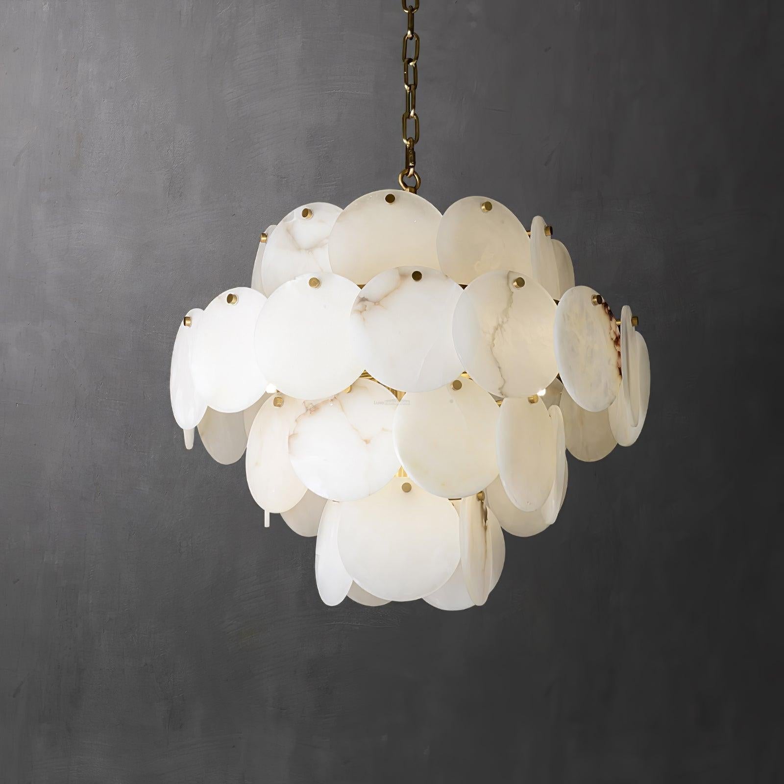 Alabaster Shell Brass Chandelier with 2/3/4/5/6 layer-MEET LIGHTING