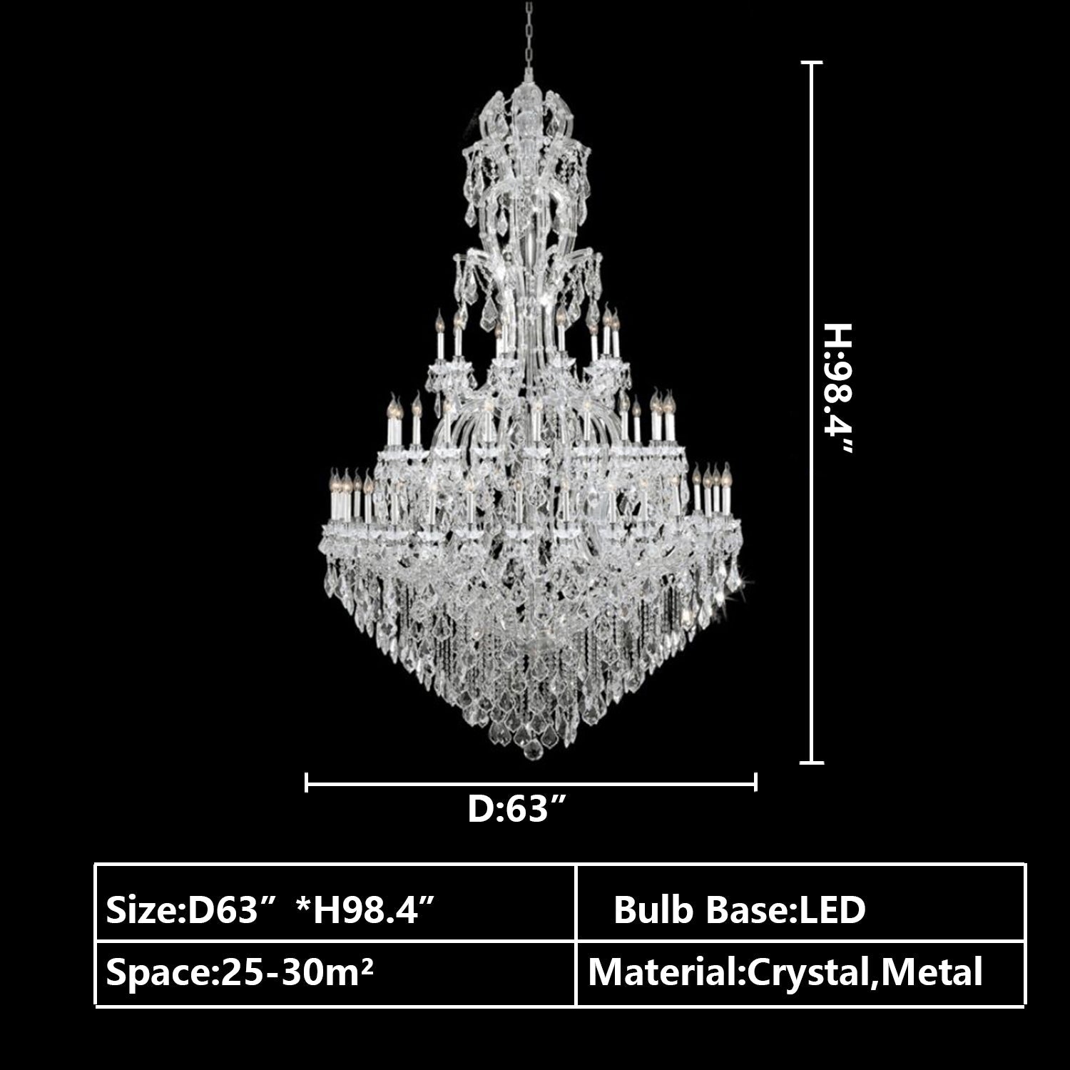 Oversized Luxury Traditional Gold/Chrome Candle Branch Crystal Chandelier for 2-story/Duplex Buildings-MEET LIGHTING