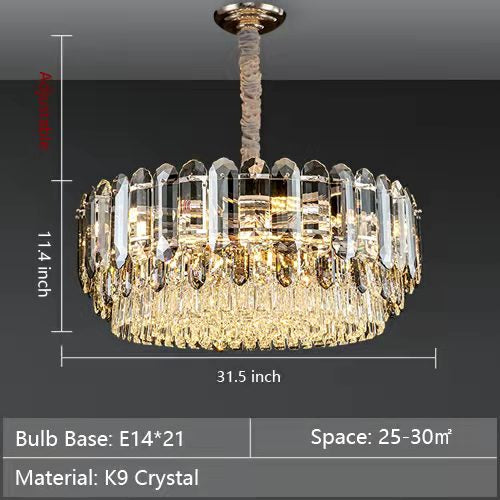 Luxury Smoke Gray K9 Crystal Chandeliers for Dining Room/Living Room-MEET LIGHTING