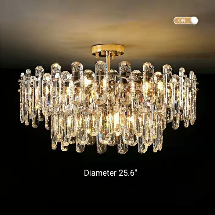 Modern Style Two Layers Crystal Chandelier For Living Room / Round Dining Table-MEET LIGHTING