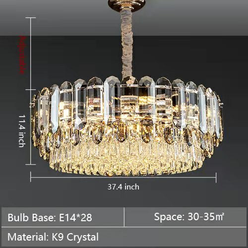 Luxury Smoke Gray K9 Crystal Chandeliers for Dining Room/Living Room-MEET LIGHTING