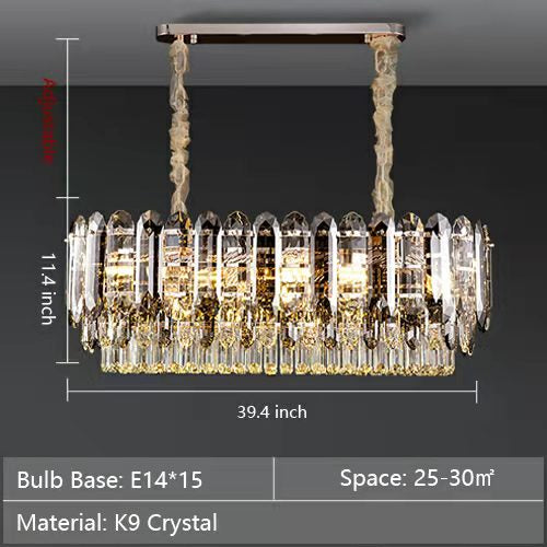 Luxury Smoke Gray K9 Crystal Chandeliers for Dining Room/Living Room-MEET LIGHTING
