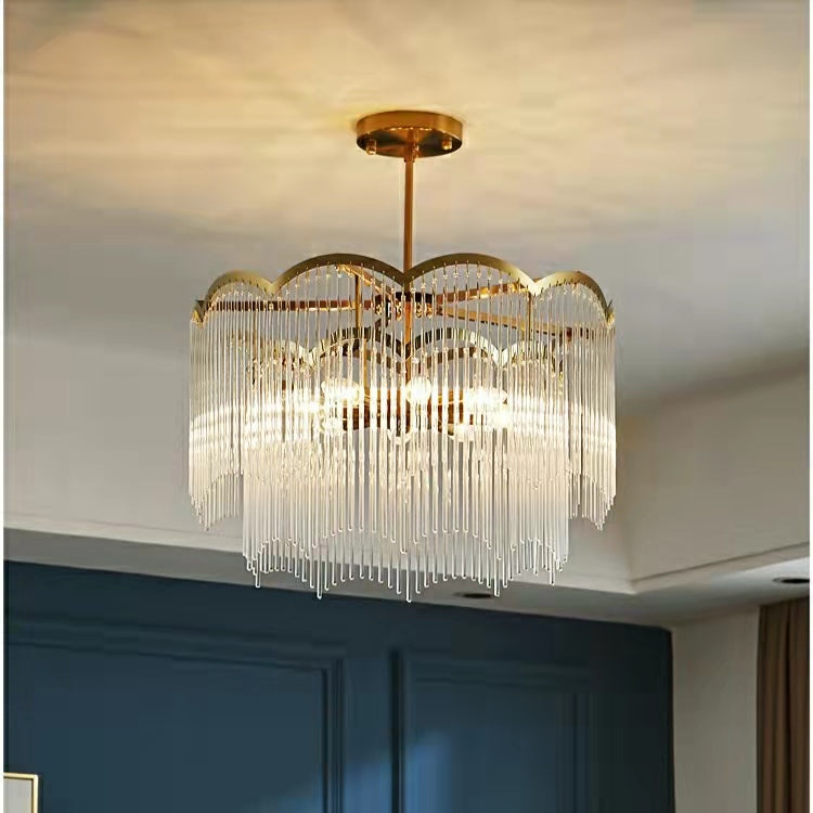 Elegant Lighting Chandelier Linear Crystal Lamp For Living/ Dining Room-MEET LIGHTING