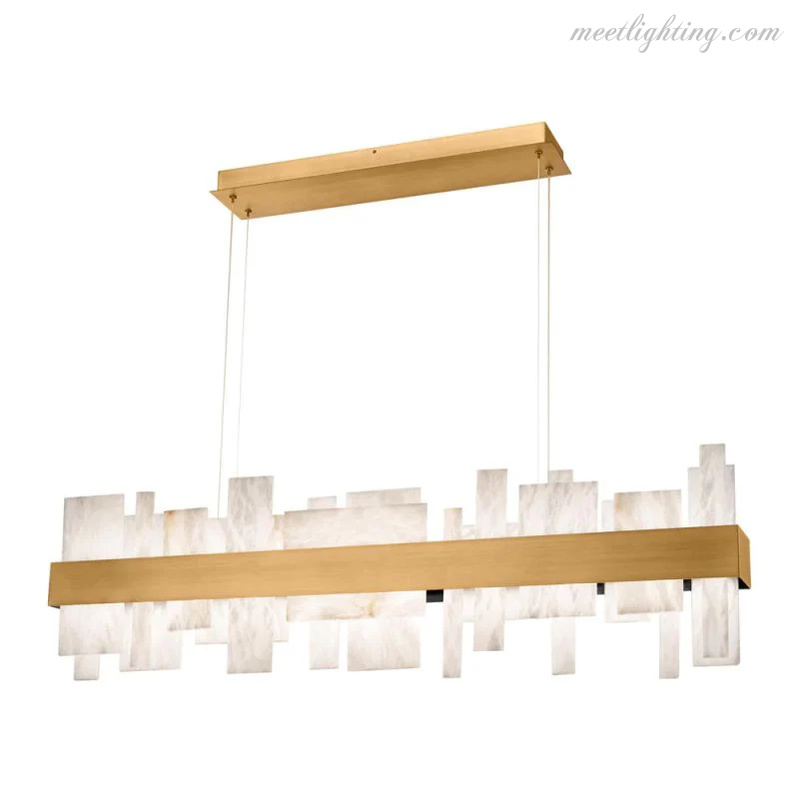 Acropolis 46in LED Linear Alabaster Chandelier-MEET LIGHTING