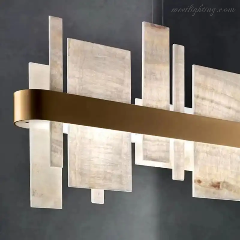 Alabaster Acropolis LED Oval Chandelier-MEET LIGHTING
