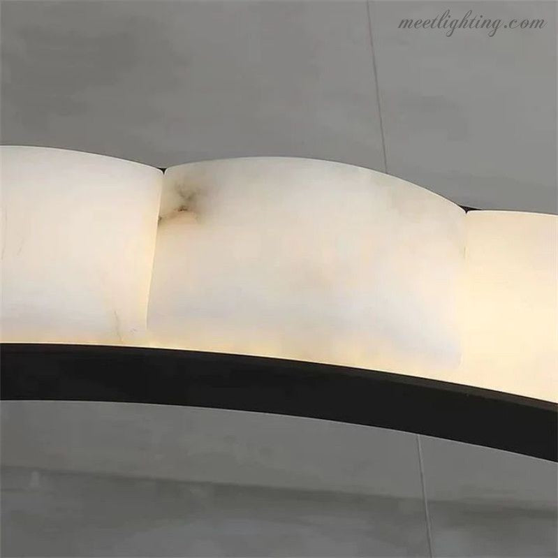 Alabaster Black Round Chandelier-MEET LIGHTING