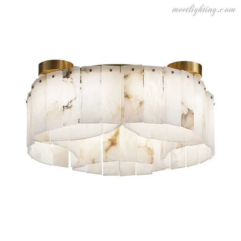 Alabaster Brass Flushmount Ceiling Lamps Chandelier Light-MEET LIGHTING