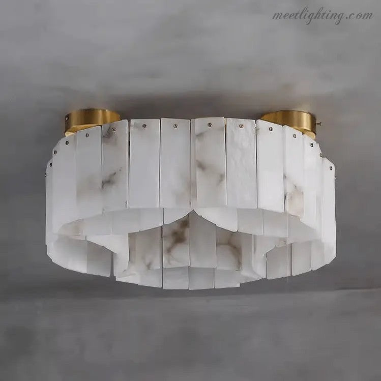 Alabaster Brass Flushmount Ceiling Lamps Chandelier Light-MEET LIGHTING
