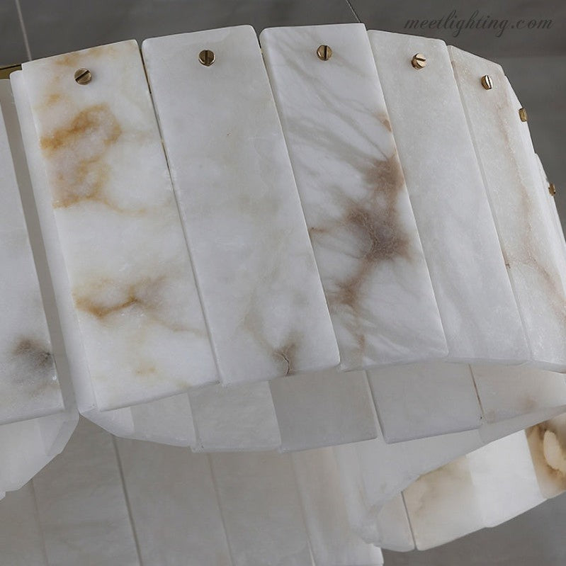 Alabaster Brass Flushmount Ceiling Lamps Chandelier Light-MEET LIGHTING