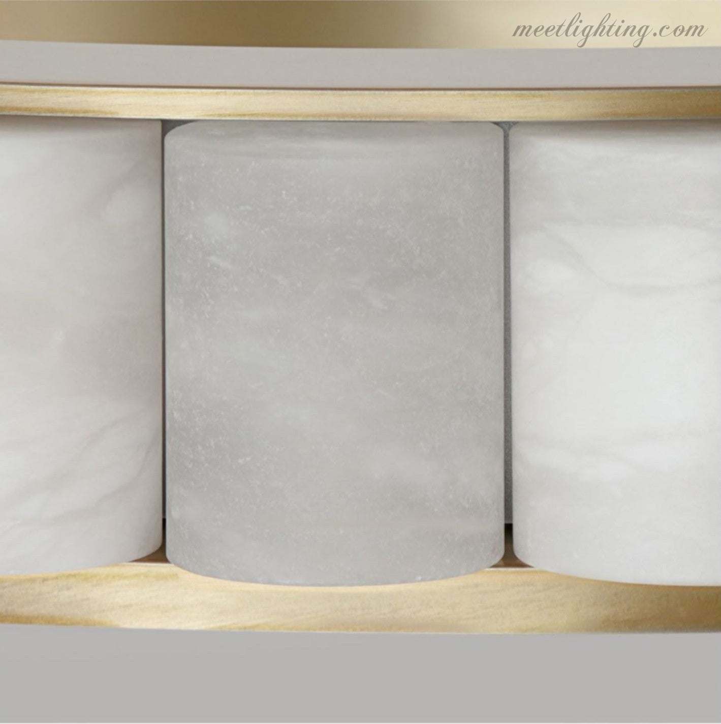 Alabaster Brass Modern Avalon Halo Chandelier-MEET LIGHTING