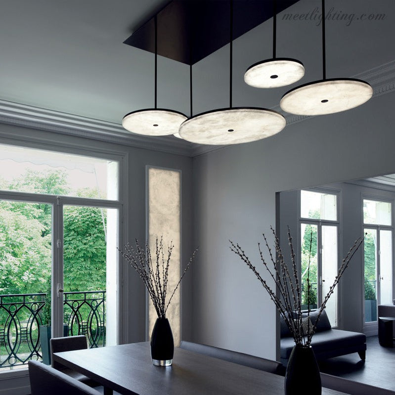 Alabaster Chandelier Light for Living and Dining Room-MEET LIGHTING