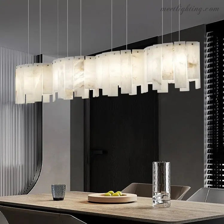 Alabaster Chandelier Pendant Lights Dining Room-MEET LIGHTING