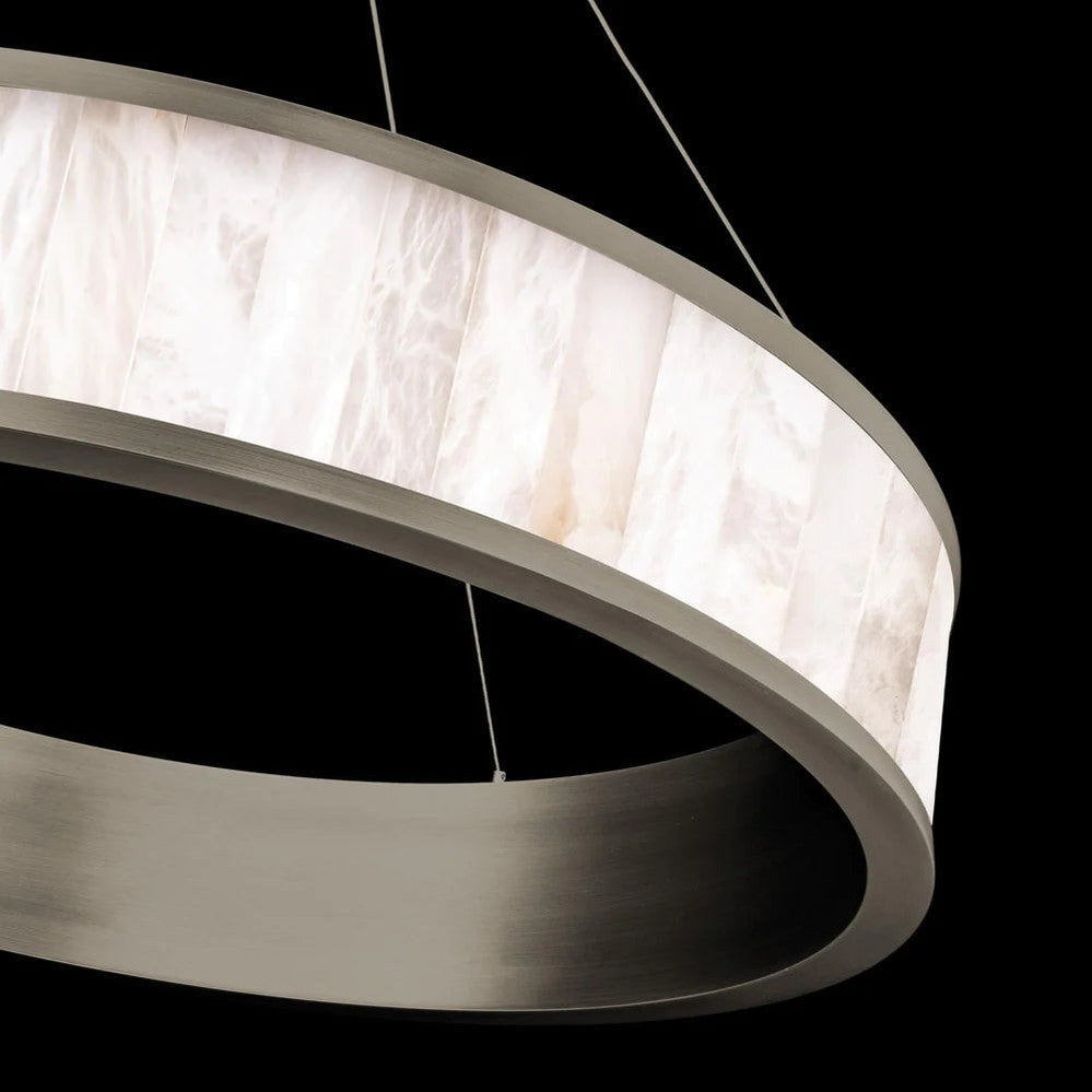 Alabaster Coliseo LED Round Chandelier 28''-MEET LIGHTING
